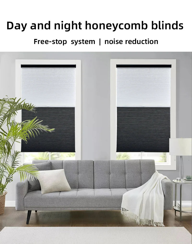 Cordless Day & Night Cellular Shades Room Darkening for Soft Light and Privacy
