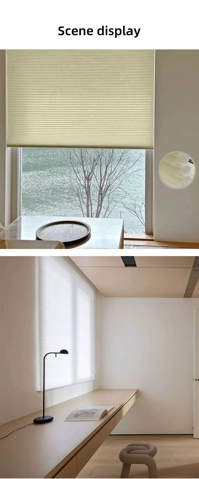Light Filtering Cellular Shades for Soft Light and Privacy