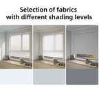 Blackout roller shades fabric detail showing triple-layer thermal insulation — energy-saving custom window blinds shipping to US, Canada and Australia

