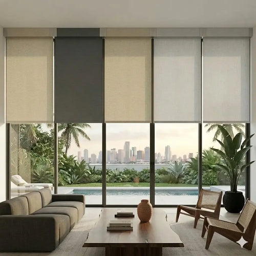 Blackout Roller Shades Thermal Insulated for Bedroom in Modern Home