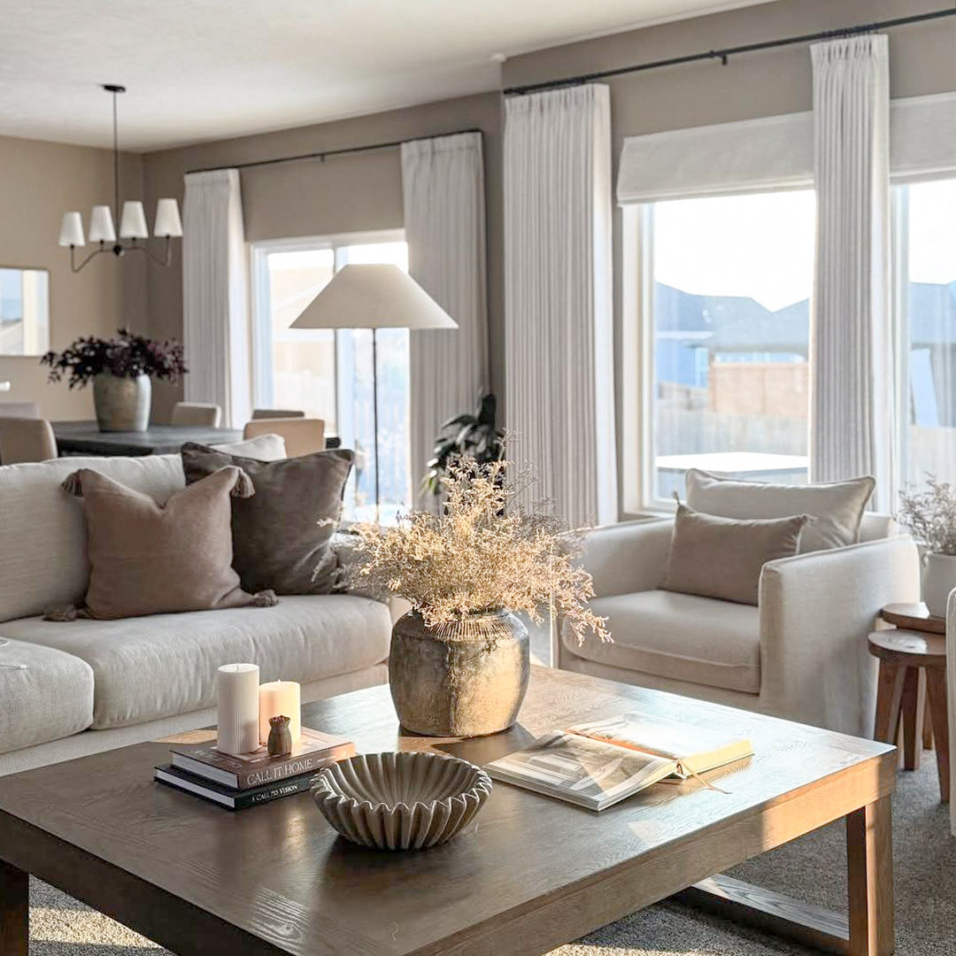 Custom Roman Shades – Linen & Blackout