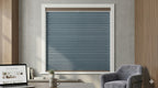 Full blackout honeycomb curtain with triple-layer cellular design for complete privacy and light control