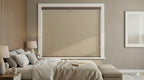 Full blackout honeycomb shade blocking all light, ideal for bedroom and home theater
