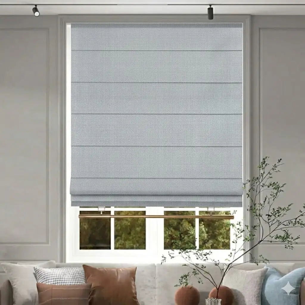 Total Privacy Blackout Cordless Roman Shades for Master Bedroom