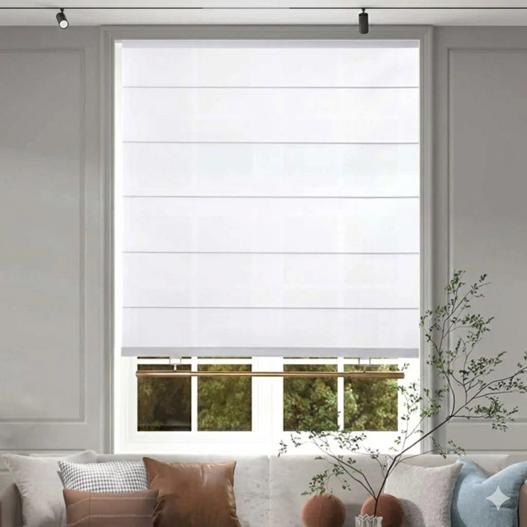Total Privacy Blackout Cordless Roman Shades for Master Bedroom