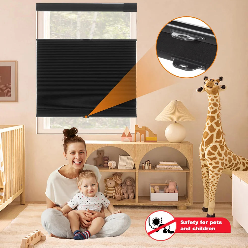 TDBU honeycomb shades bottom-up position for full privacy — light filtering double cell cellular blinds shipping to US, Canada and Australia
