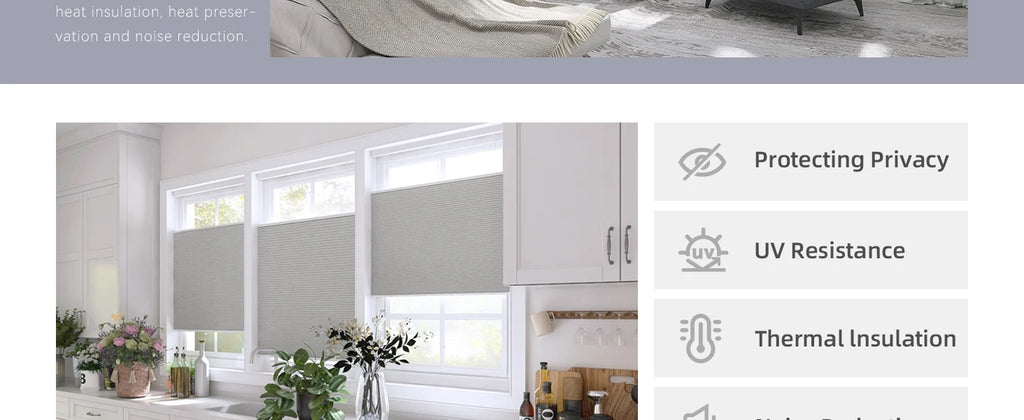 Up & Down Honeycomb Blinds, Light Filtering Blinds
