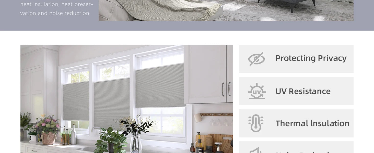 Up & Down Honeycomb Blinds, Light Filtering Blinds