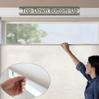 Custom TDBU cordless cellular shades in earth tones — top-down bottom-up light filtering honeycomb blinds made to measure
