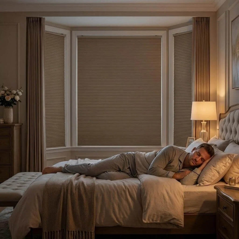 Cellular honeycomb blackout shades for bedroom – energy efficient window blinds for North American homes
