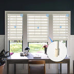 No Drill Zebra Blinds | Cordless Day Night Sheer Roller Shades – Easy Renter-Friendly Installation