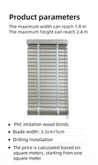 Custom Waterproof Cordless Faux Wood Blinds for Bathrooms and Kitchens