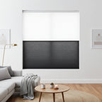 Cordless day and night double cell cellular shades in living room — room darkening and light filtering honeycomb blinds for US, Canada and Australia
