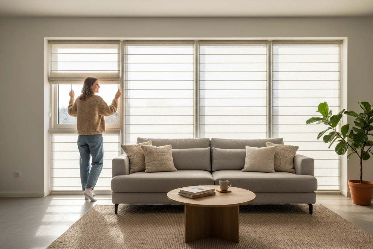 custom zebra blinds for living room light filtering